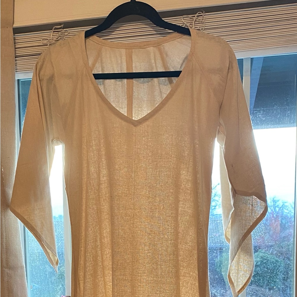 Primitive Tribal Craft Jalabiya Dress ⋙ Handwoven Raw Silk pixie/faerie dress - Picture 6 of 6